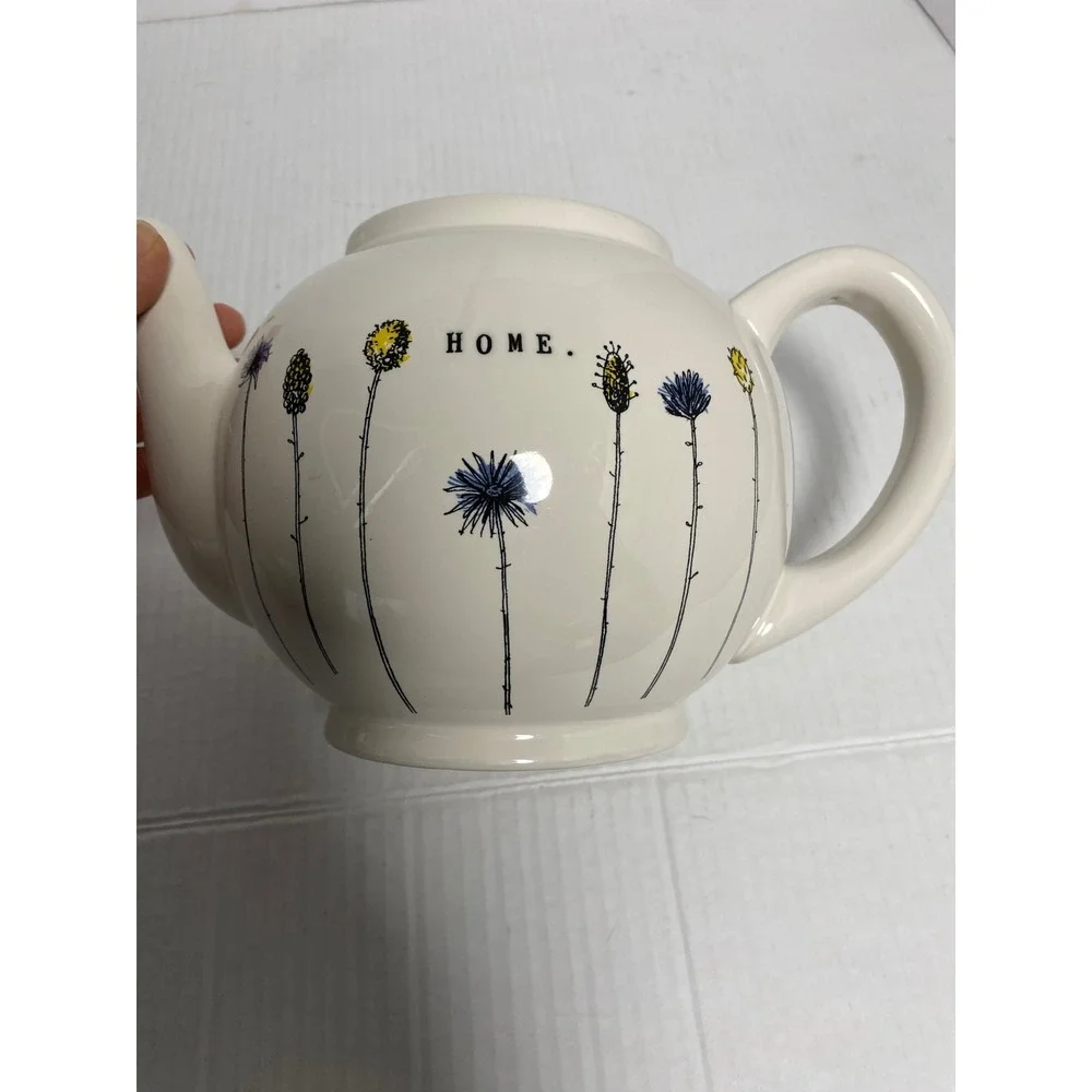 Rae Dunn Home Wildflower Teapot Artisan‎ Collection by Magenta Cream Floral Lid